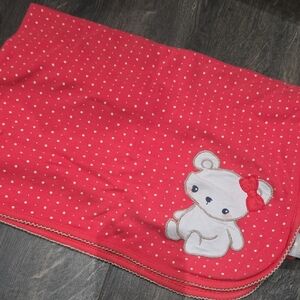 Gymboree Red Polka Dot Bear Blanket